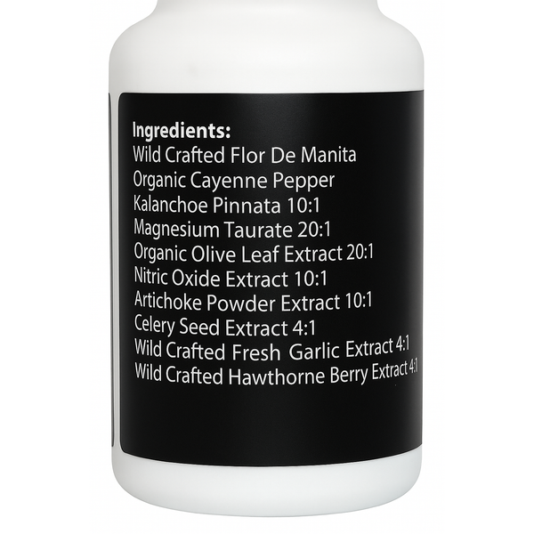 Blood Pressure Nutrition Health Formula | Natural Circulation & Heart Vitality Support | Wild-Crafted Herbal Blend (60 VegCaps, 500 mg) | Worldwide Shipping